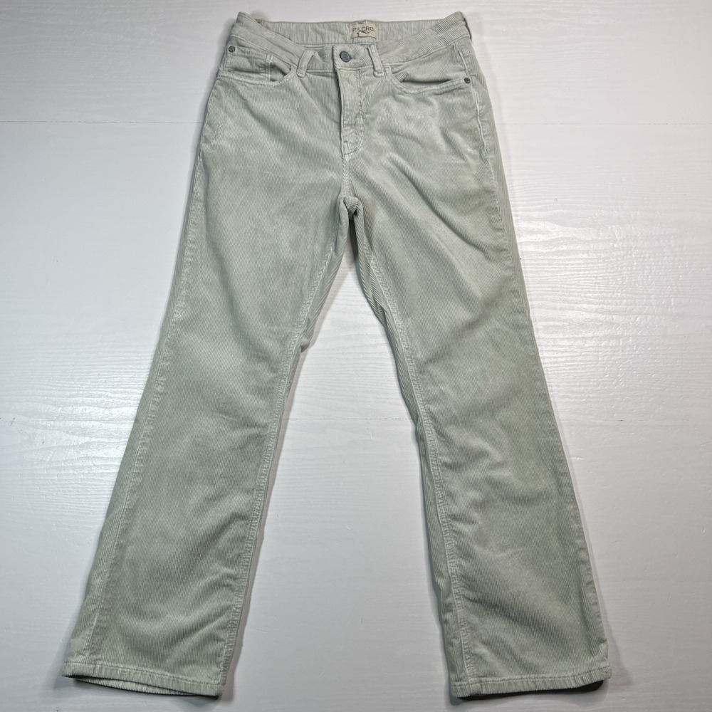 Pilcro Corduroy Flare Jeans Womens 29 Light Green Yaya Mid Rise Ankle Length